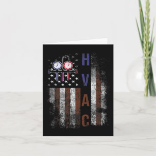 Hvac Techniacian Men American Flag Usa Vintage Gif Card