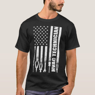 HVAC Technician american flag T-Shirt