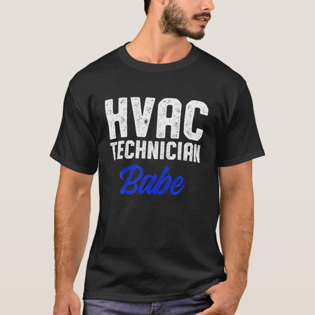 HVAC Technician Babe Funny HVAC Tech T-Shirt (Front)