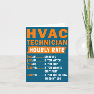Hvac Technician Hourly Rate Funny Hvac Mechanic Sa Card