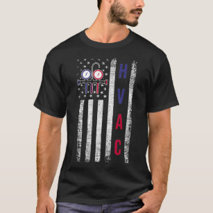 HVAC Technician Men American Flag USA Vintage Gift T-Shirt