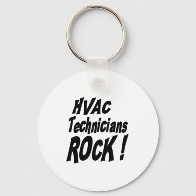 HVAC Technicians Rock! Keychain (Front)