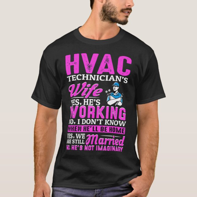 HVAC Techs Wife Womens Funny HVAC Technician Wife  T-Shirt (Front)