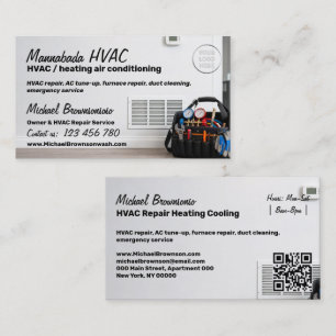 HVAC Tool Bag Gauges Vent Photo qr code Business Card