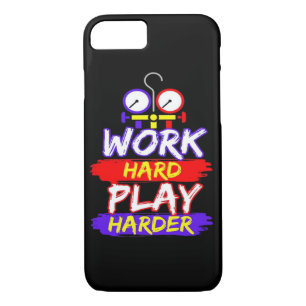 HVAC Work Hard Play Hard iPhone 8/7 Case