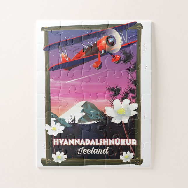 Hvannadalshnkur Iceland travel poster. Jigsaw Puzzle (Vertical)