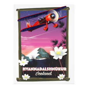 Hvannadalshnkur Iceland travel poster. Photo Print
