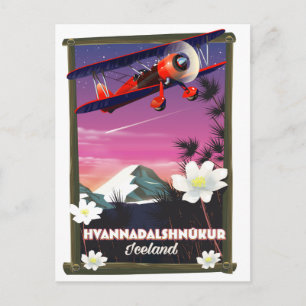 Hvannadalshnkur Iceland travel poster. Postcard