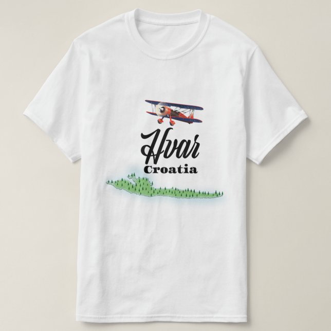 Hvar Croatia map T-Shirt (Design Front)