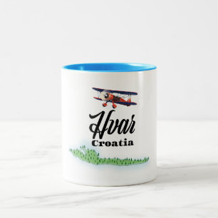 Hvar Croatia map Two-Tone Coffee Mug