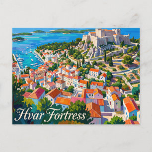Hvar Fortress Croatia Postcard