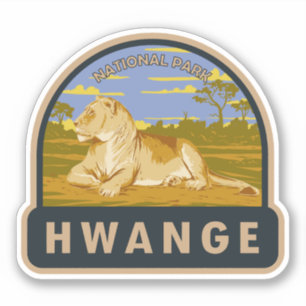 Hwange National Park Zimbabwe Travel Art Vintage