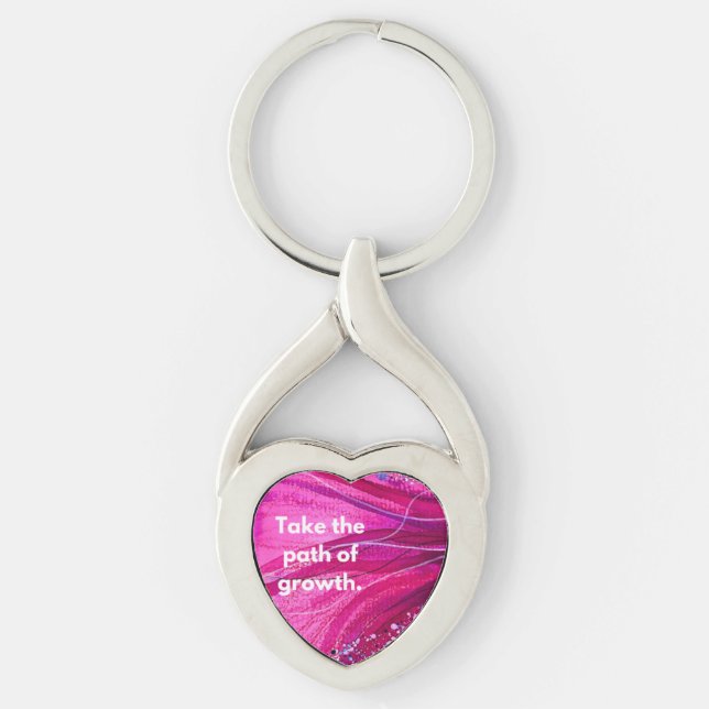 HWJ Take the Path Twisted Heart Metal Keychain (Front)
