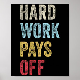 Hwpo Gym Workout Motivational Quote Hard Work Pays Poster