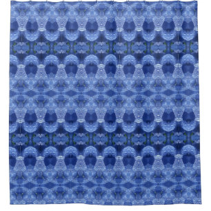 Hy Blue Ikat Shower Curtain