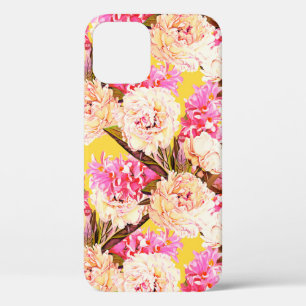 Hyacinth and peonis flowers, seamless pattern. Wat iPhone 12 Case