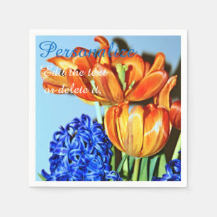 Hyacinth and Tulips, Floral-Paper Party Napkins