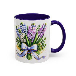 Hyacinth Flower Mug Spring Bouquet Gift Cup