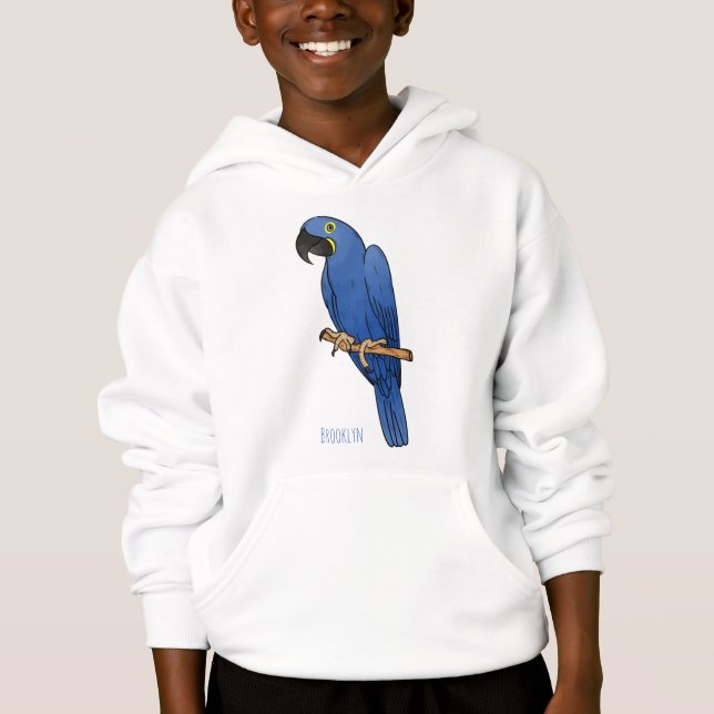 Hyacinth macaw bird cartoon illustration  (Front)
