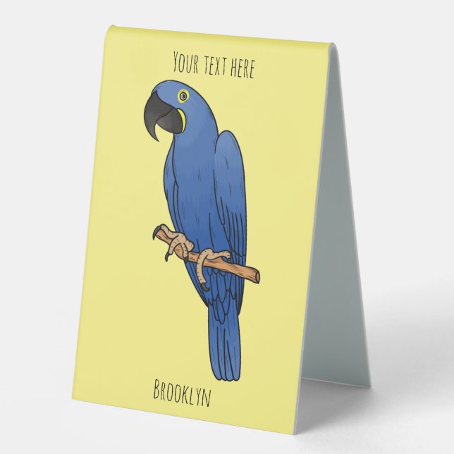 Hyacinth macaw bird cartoon illustration  (Front)