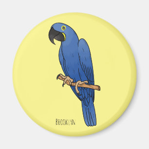Hyacinth macaw bird cartoon illustration  magnet