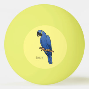 Hyacinth macaw bird cartoon illustration ping pong ball
