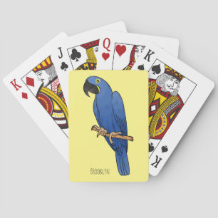 Hyacinth macaw bird cartoon illustration playing cards