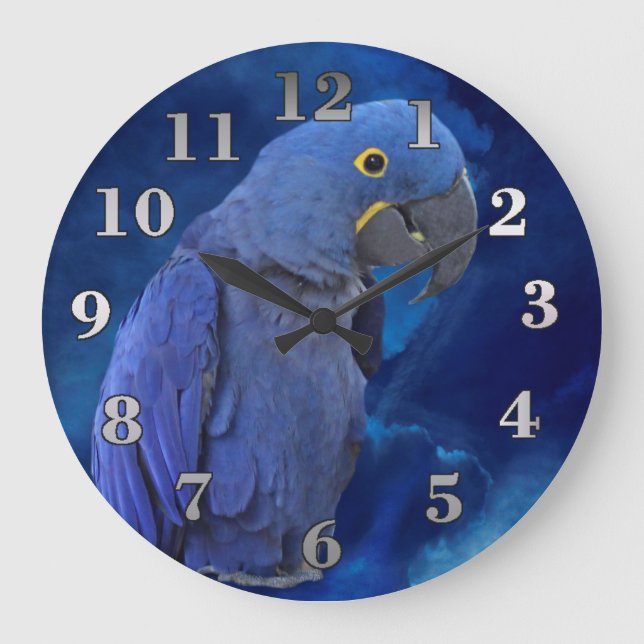Hyacinth Macaw Large Clock (Front)