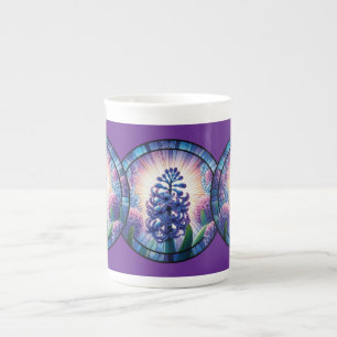 Hyacinth Stained Glass Art Bone China Mug