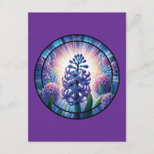 Hyacinth Stained Glass Art Postcard