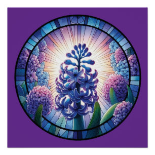 Hyacinth Stained Glass Art Poster