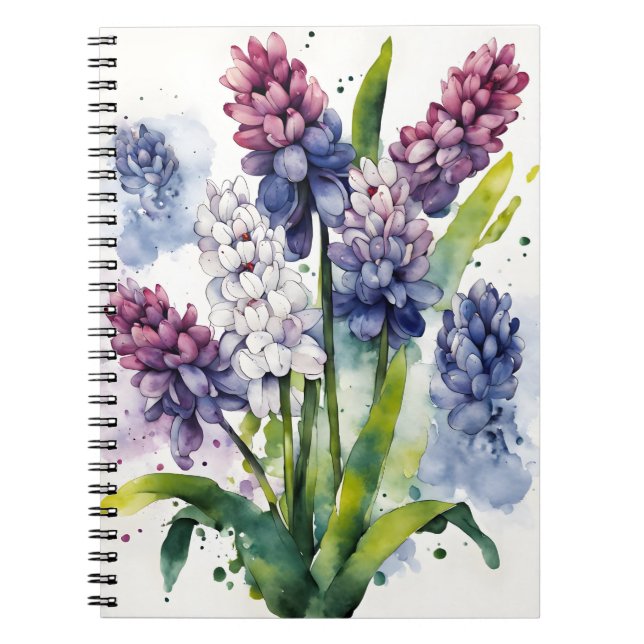Hyacinth - Watercolor flowers Notebook (Front)