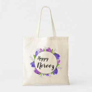 Hyacinth Wreath Purple Happy Norooz New Year Tote Bag
