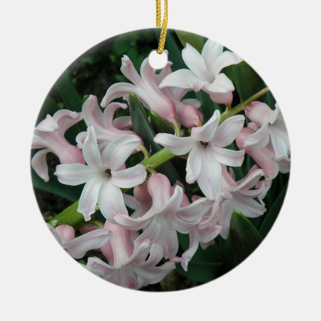 Hyacinths Custom Birthday Ceramic Ornament (Front)