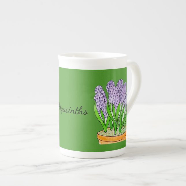  Hyacinths in Planter  Bone China Mug (Front Right)