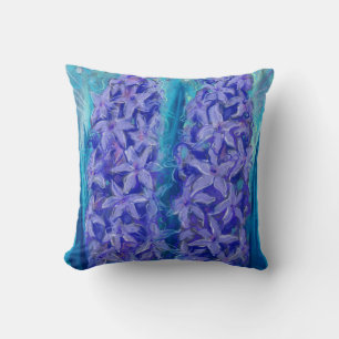 Hyacinths Sping Flower Easter Gift Floral Painting Cushion