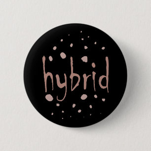 Hybrid alien cross breed mixed race new species 6 cm round badge