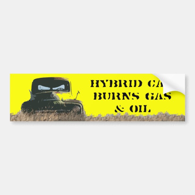Hybrid car bumper sticker (Front)