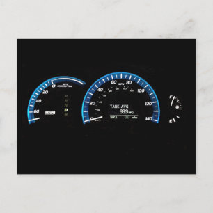 Hybrid Car Instrument Cluster Postcard