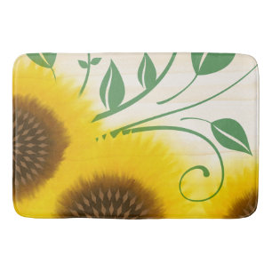 Hybrid Nouveau Sunflowers Bath Mat