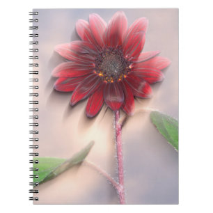 Hybrid sunflower blowing in the wind notebook