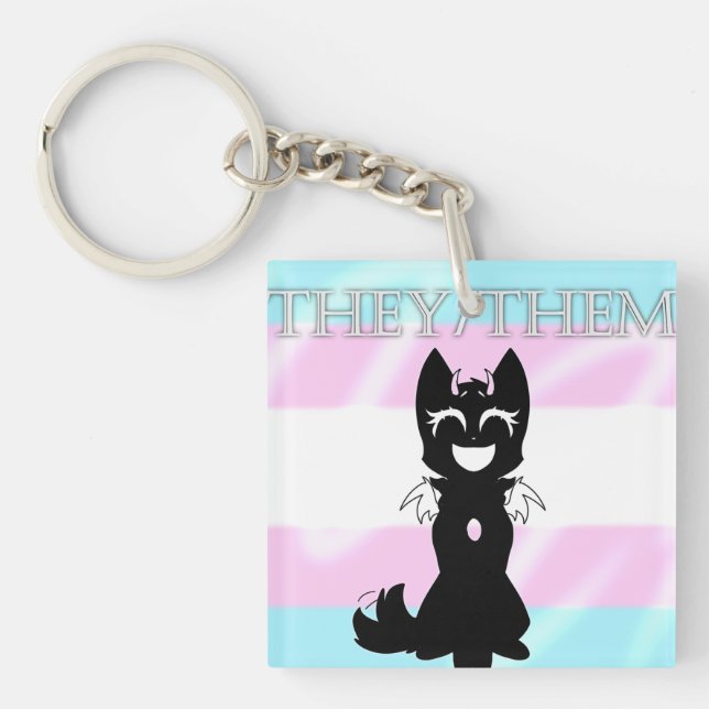 Hybrid Trans Keychain (They/Them) (Front)