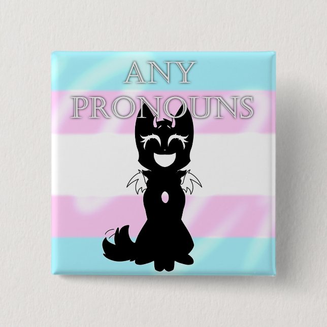 Hybrid Trans Pin (Any pronouns) (Front)