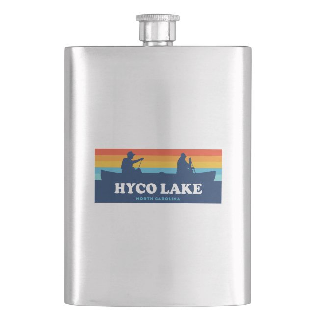 Hyco Lake North Carolina Canoe Hip Flask (Front)