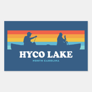 Hyco Lake North Carolina Canoe Rectangular Sticker