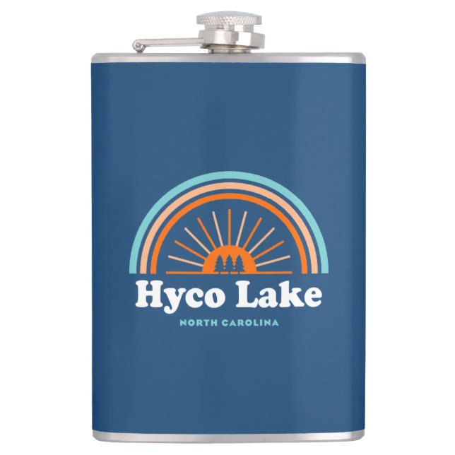 Hyco Lake North Carolina Rainbow Hip Flask (Front)