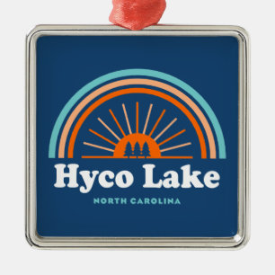 Hyco Lake North Carolina Rainbow Metal Ornament