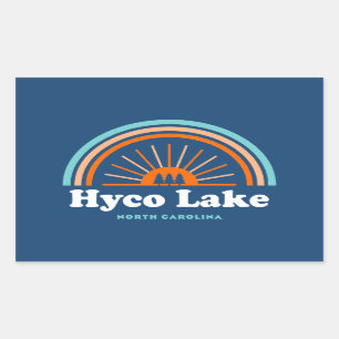 Hyco Lake North Carolina Rainbow Rectangular Sticker