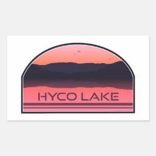 Hyco Lake North Carolina Red Sunrise Rectangular Sticker