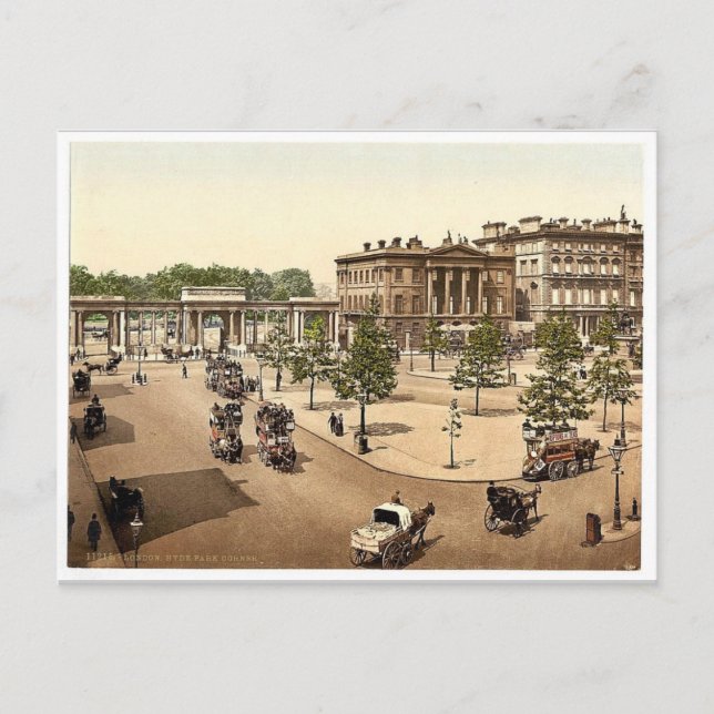 Hyde Park Corner, London, England classic Photochr Postcard (Front)